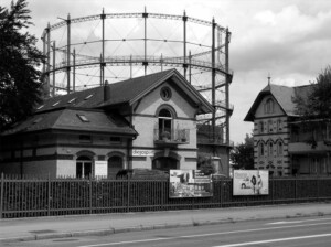 Der Gasometer als identifizierendes Wahrzeichen des Gaswerkareals (Kantonale Denkmalpflege Zürich)